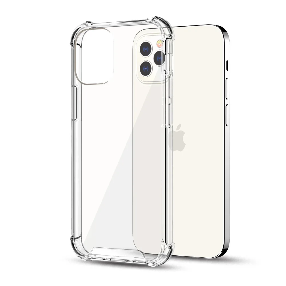 

For iPhone 12 11 Pro Max 1.5 mm Transparent Shockproof Hard Acrylic PC Phone Case