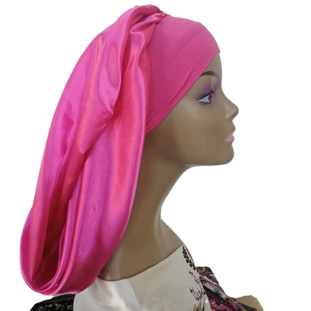 

Wide Elastic Bands Silk Satin Bonnet for Women Dreadlocks Braids Long Hair Night Sleep Cap Hat, Varity