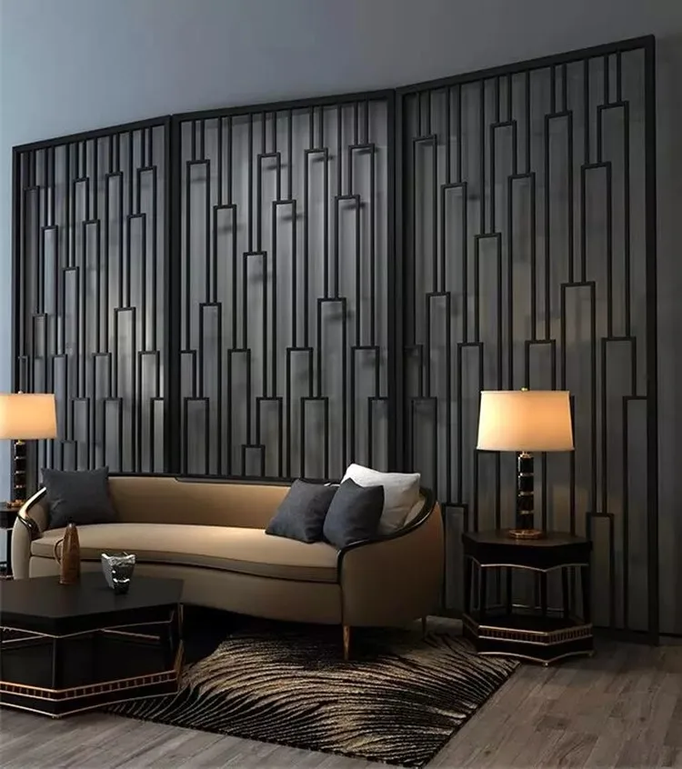 Black Living Room Partition Wall Custom Iron Combination Screen Dining
