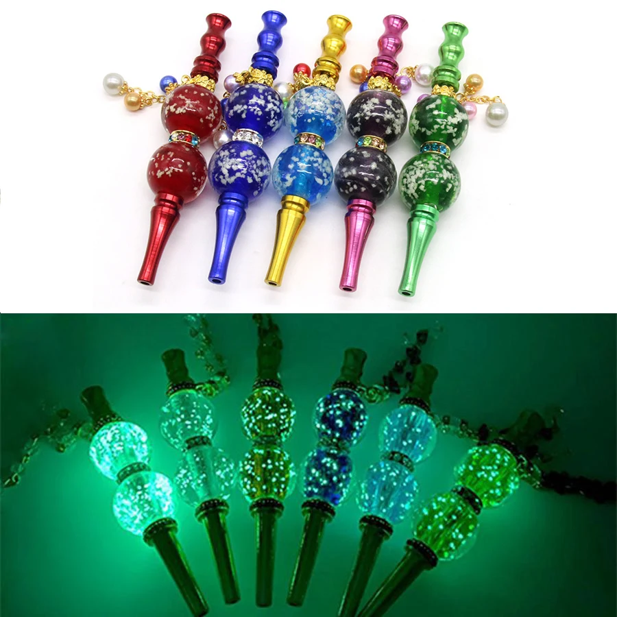 

Hookah shisha accessories luminous metal  hookah mouth tips shisha mouthpiece, Eight colors random