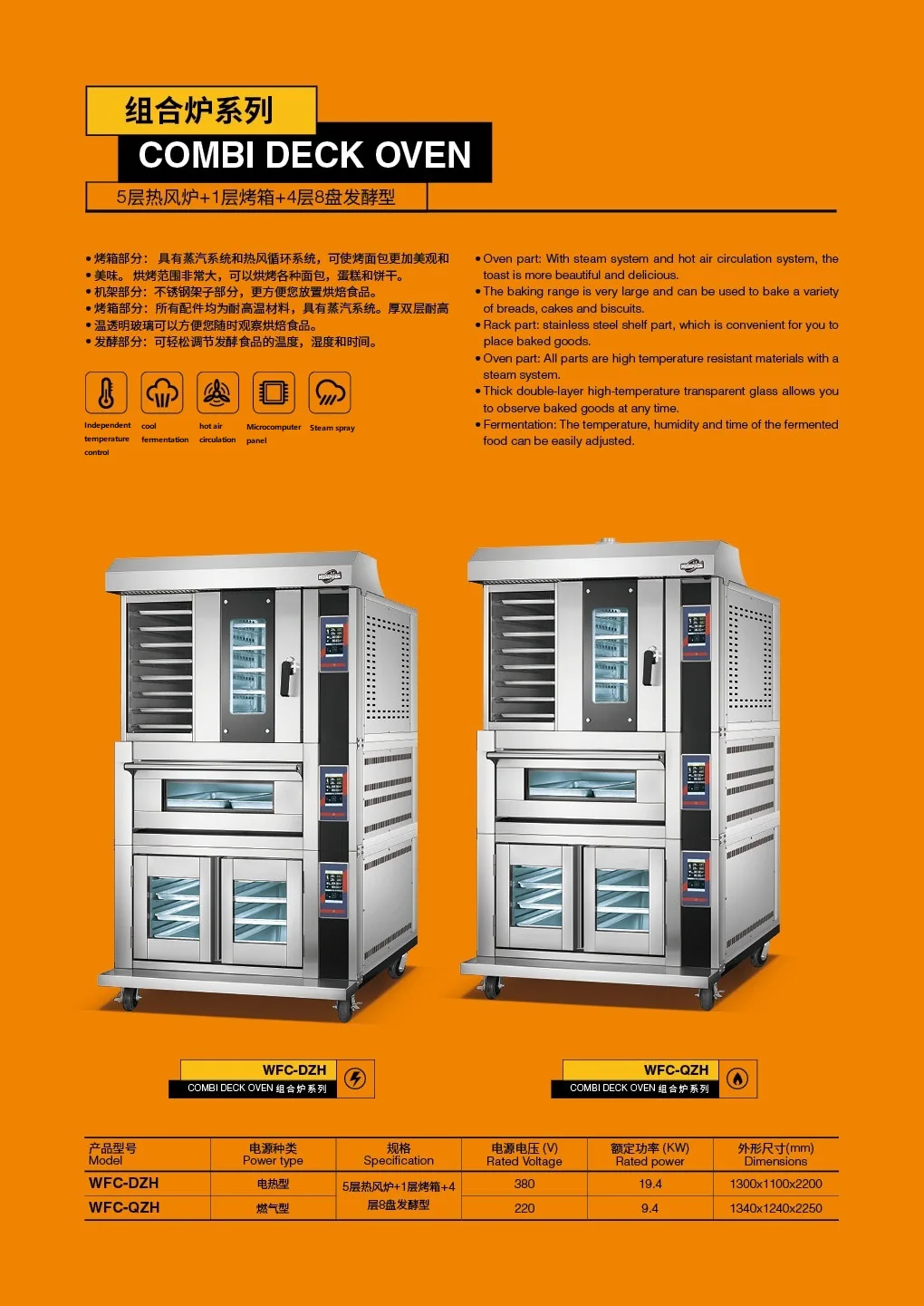 Stainless Steel Commercial Restaurant Combi Deck Electric Or Gas Oven