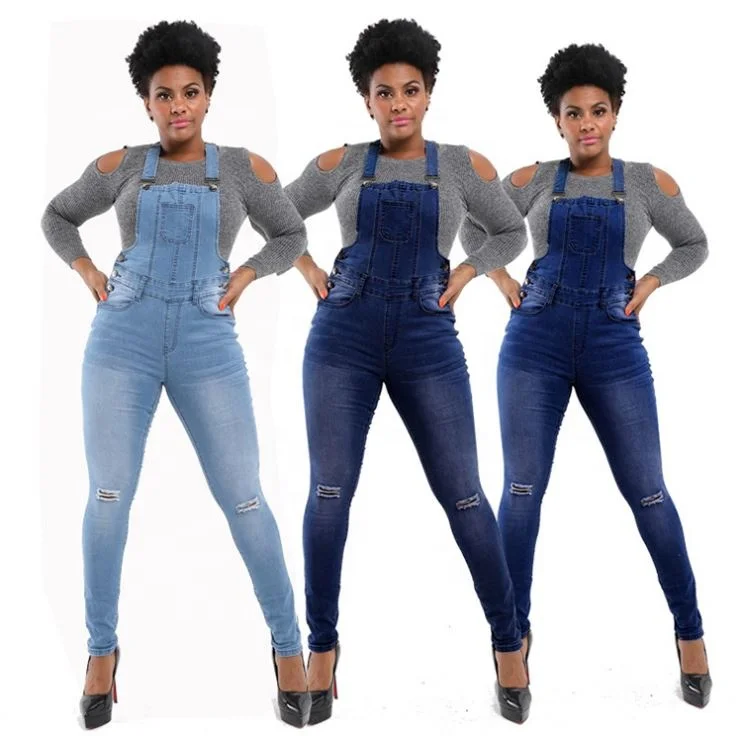 

Women's Casual Adjustable Strap Frayed Ripped Baggy Denim summer jumpsuit Shortalls, Customizd