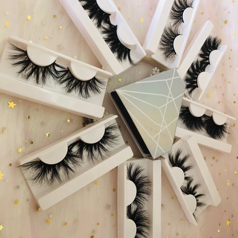 
New Arrival 3D mink eyelashes 27 Mm 5D Mink Eyelashes Lashes with Private Label box 