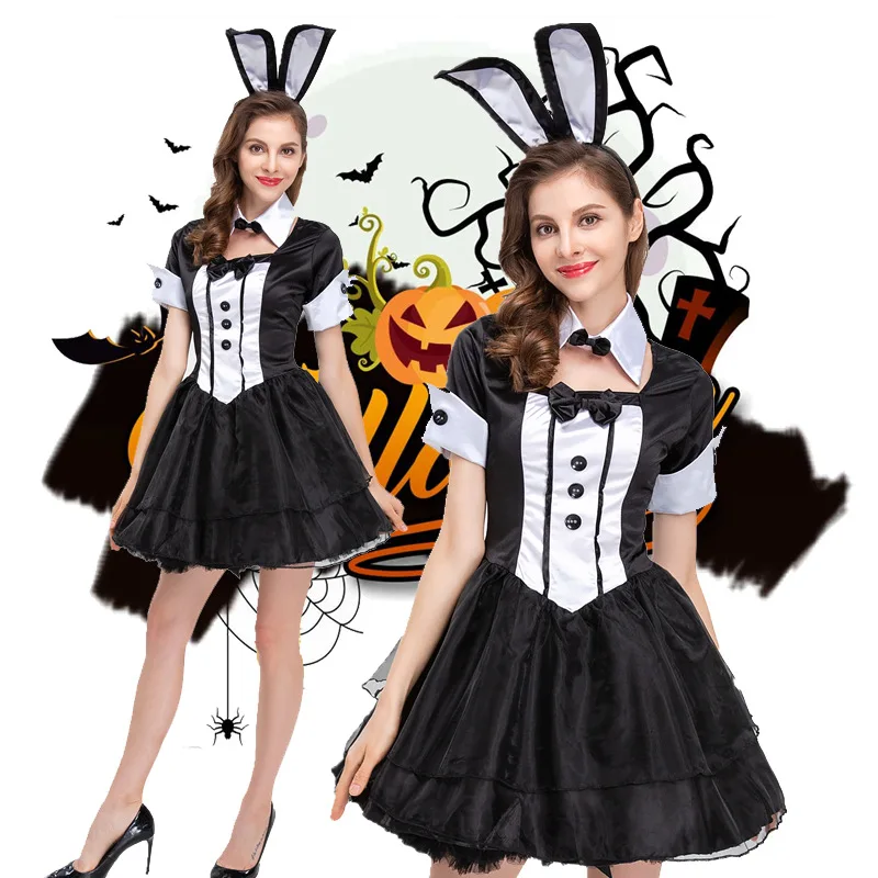 

AYP5009 New black and white bunny animal character cosplay clothes stage performance show party mascot costume Anime Costumes