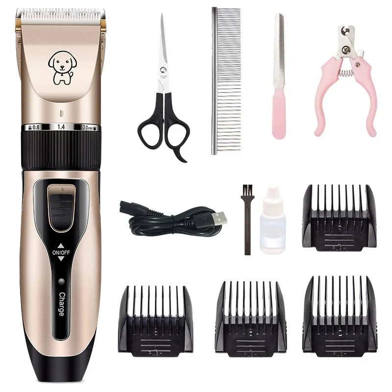 

Asher USB Rechargeable Electric Dog Pet Hair Trimmer Grooming Remover Pet Kit