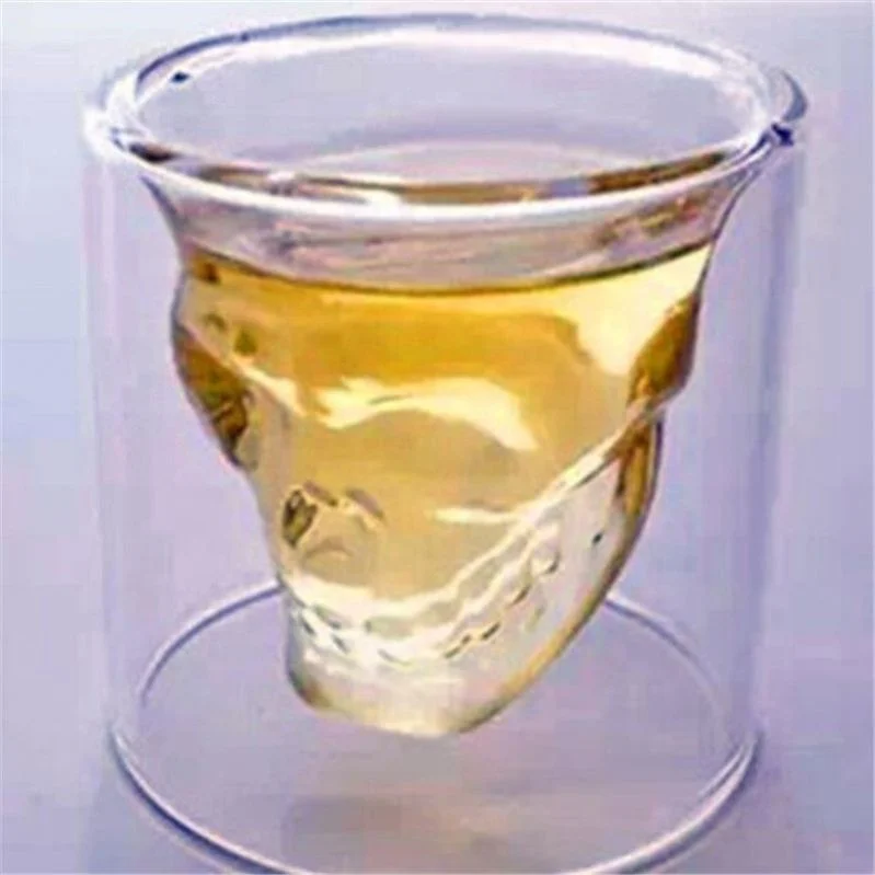 

New Arrive Sk-ull Personality Creative Double Layer Beer Cup, Transparent