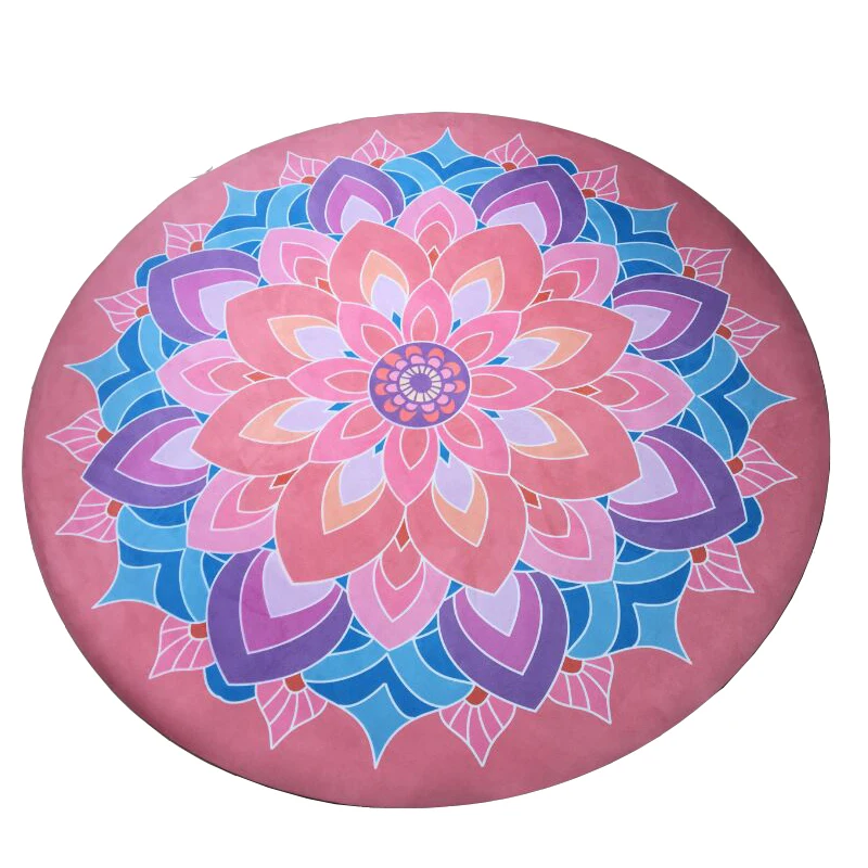 

Wholesale High Quality Custom Printed Logo Round Yoga Mat, Customized