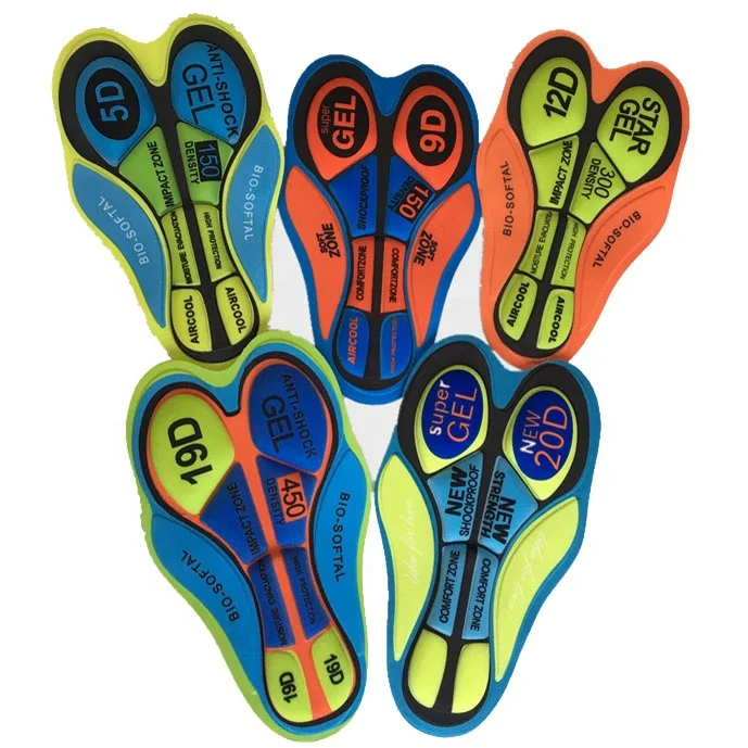

Wholesale silicone gel cycling pad /cycling gel pad /COOLMAX cycling padding with sublimation print, Sublimation printing full colors