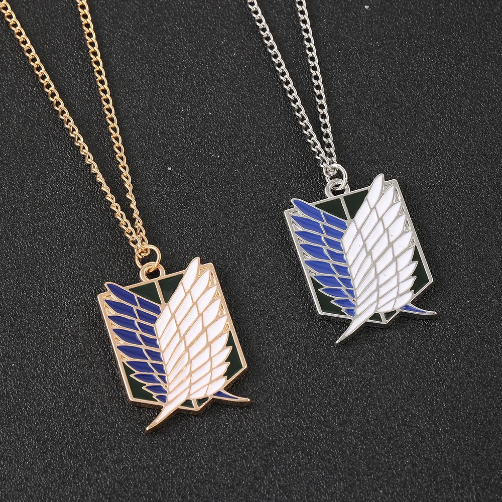 Japan Anime Jewelry Legend of Zelda Gold Plated Couple Wholesale Necklace Keychain Attack On Titan Children Gift