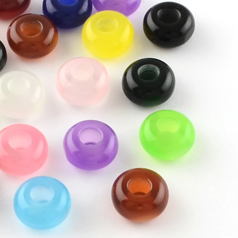 

PandaHall 14mm Imitate Cat Eye Resin European Beads
