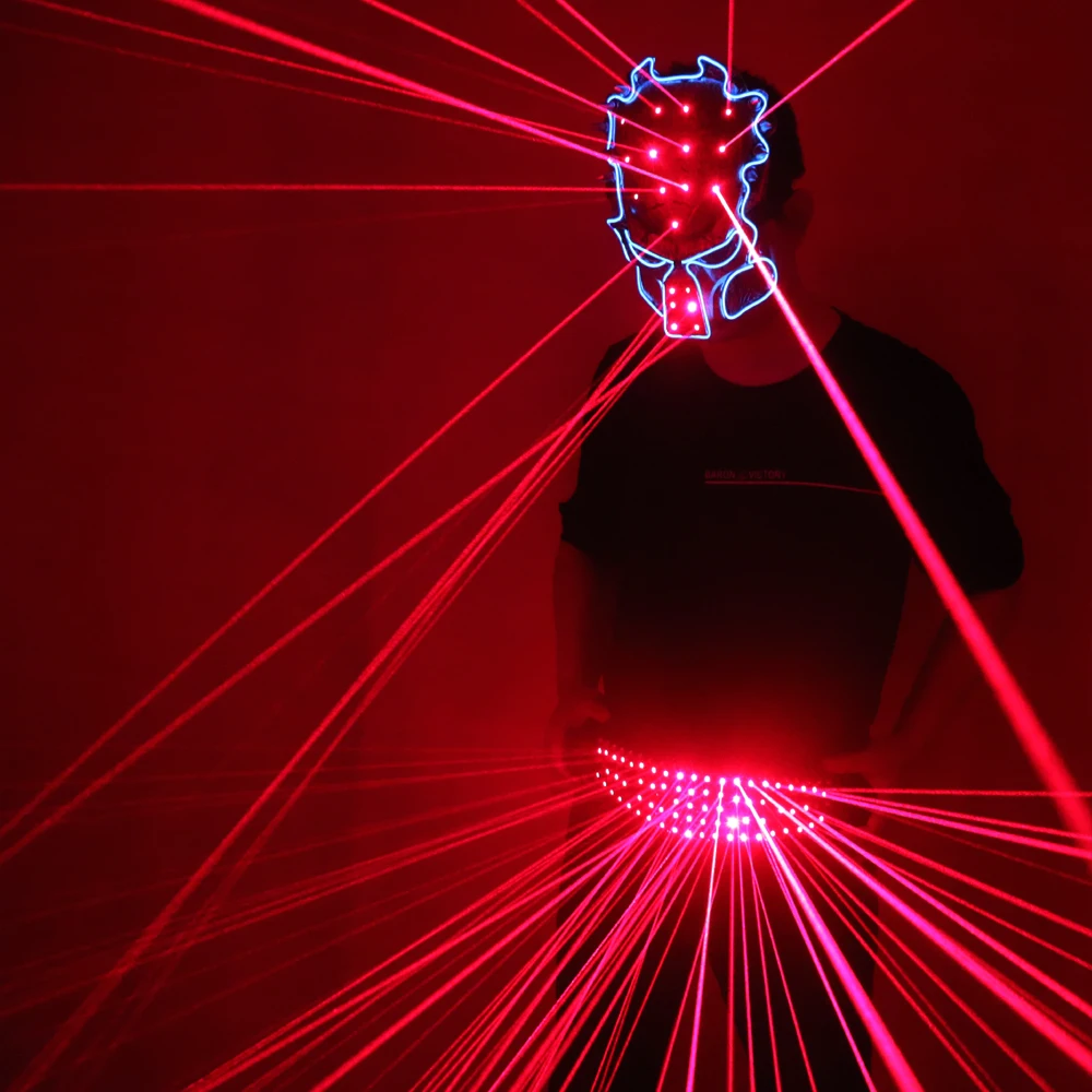 

Red Laser Belt LED Glowing girdle dj Disco Dance Clothing Ballroom Singer Disco Laser Man vest suit