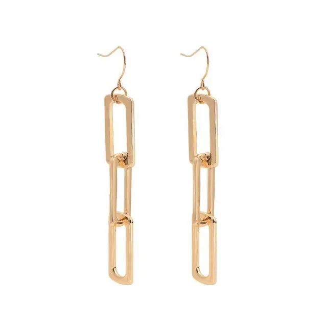 

Tik Tok Accessories fashion long rectangular chain chain 21524 earring 21524 earring clip ladies personalized geometric studs