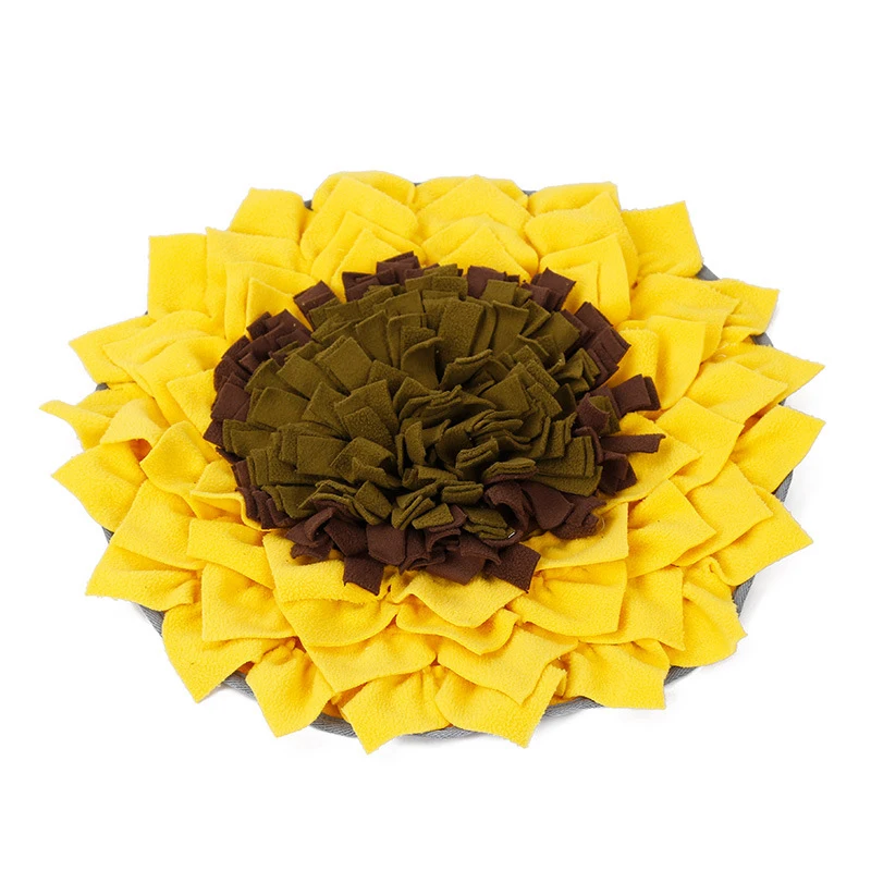 

2021 New Design Sunflower Flower Pet Dog Sniffing Training Food Mat Training Pads For Dogs, Picture