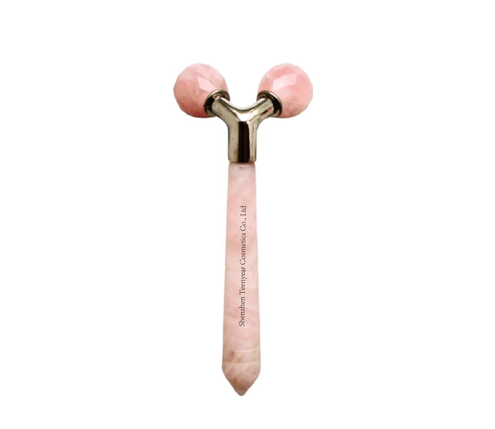 

Ready to Ship#3D Jade Roller Rose Quartz Roller Jade Tension Melting Massager, Pink