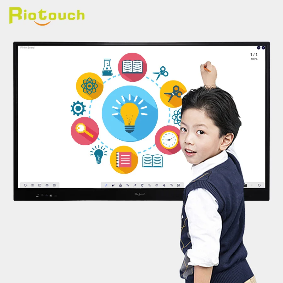

Wholesale 65 75 86 Inch LCD Touch Screen All in One PC Whiteboard Interactive Flat Panel for Education Meeting Conference