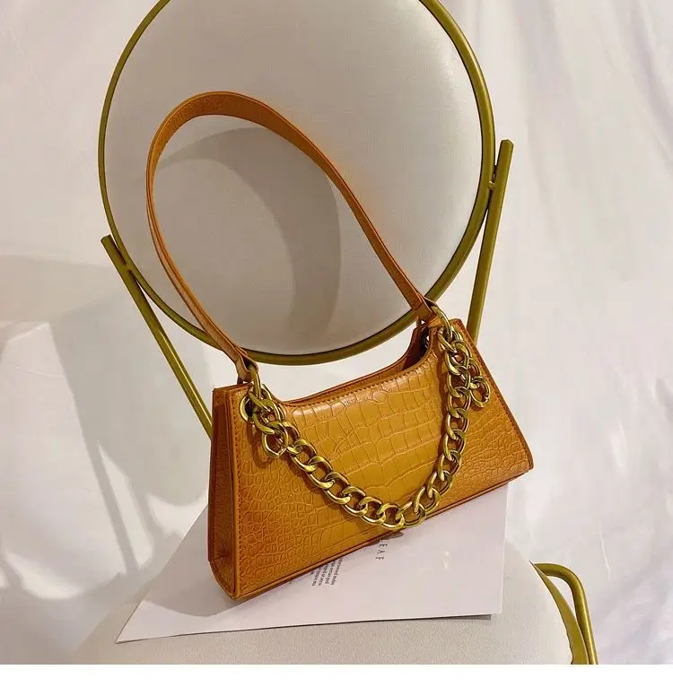 

Retro Mini Shoulder Bag Retro Chain Shoulder Bag Stone Pattern Trendy Vintage Small Ladies Purses Handbags Women Handbags 2021, 4 colors