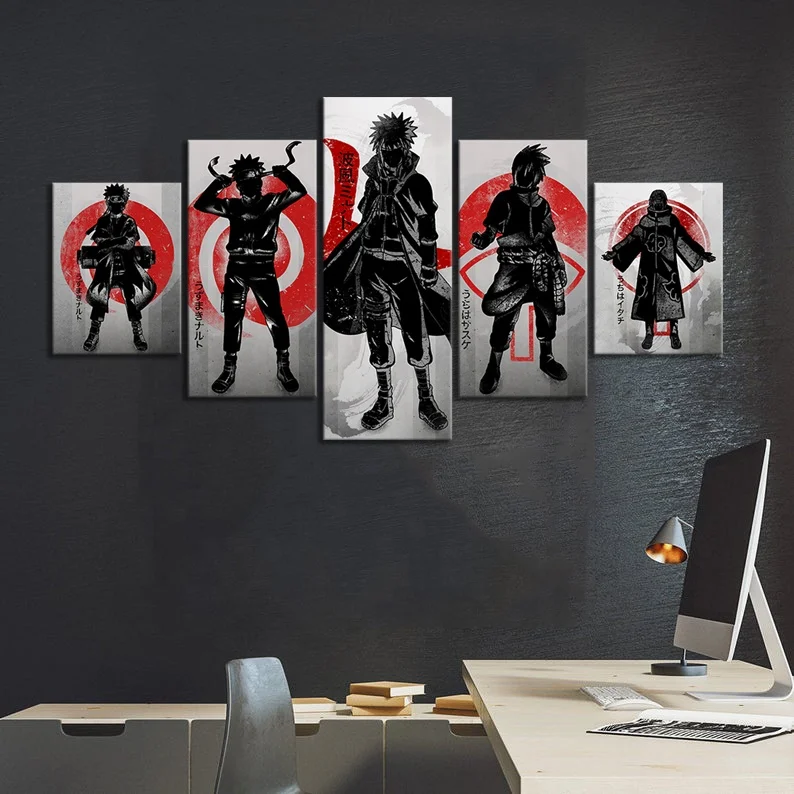 

OEM 5pcs HD Anime Manga Characters Artwork Canvas Paintings Dragon Ball One Piece Wall Art for Room Decor Cart, Multiple colours