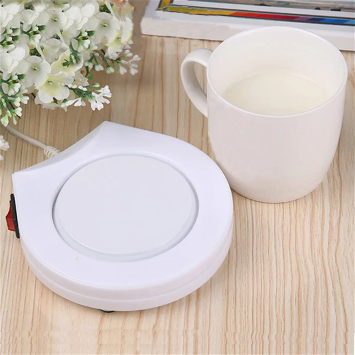 

Newest design smart desktop USB cooler pad beverage drink coffee tea mug cup can cooler warmer, White