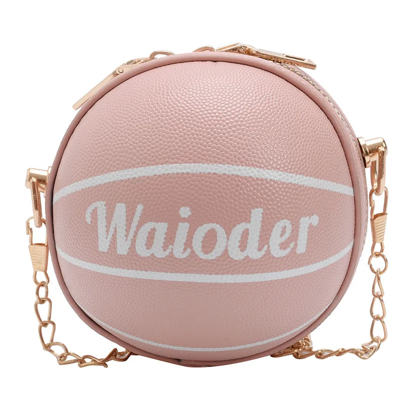 

2021 Pu Crossbody Chain Coin Purse Mini Pink Kids Basketball Purse Handbags Fashion Cute Small Handbags For Little Girls, 8 color