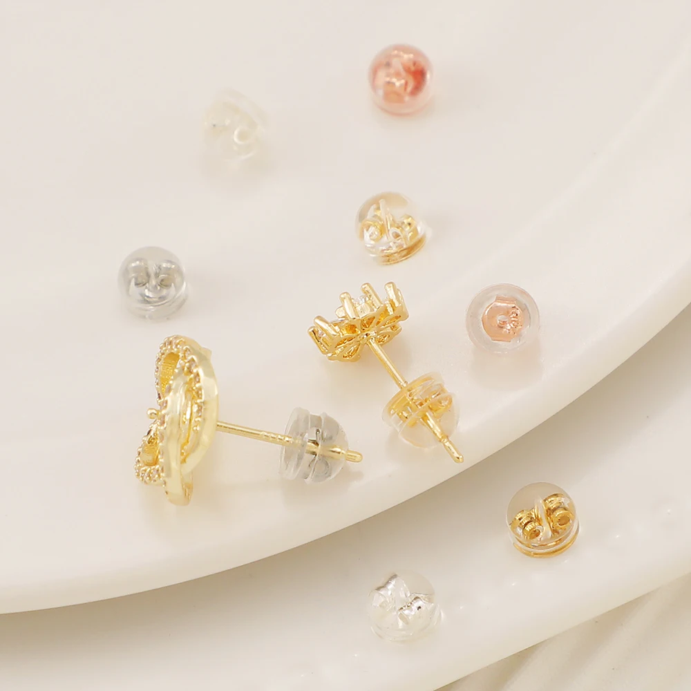 

18K gold plate brass Ear plugs high quality mini earring backing for jewelry making