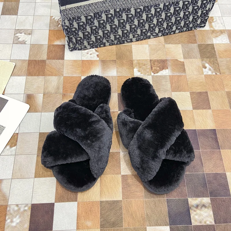 

New fashion winter women fleece lined faux fur slipper, 9colors