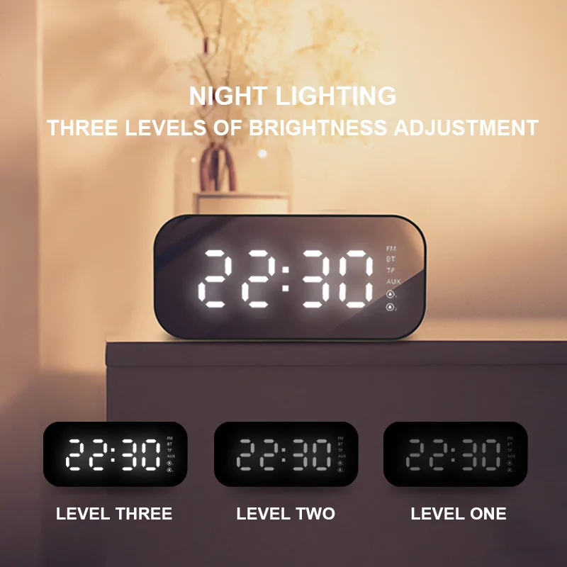 Portable Multimedia Speaker Smart Table Lamp Light Alarm Clock Led Touch Light Bluetooth Speaker - ANKUX.COM