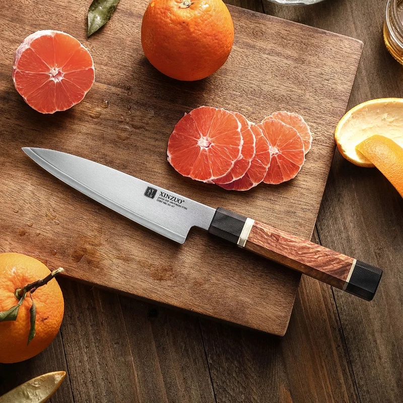 

New high end Japanese ZDP189 Powder steel core Utility knife Padauk Wood Kitchen knives with wooden box