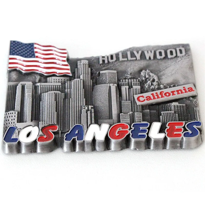

Custom Usa City Souvenir Store Gift Store California Los Angeles Hollywood 3D Fridge Magnet For Fridge Souvenir, Customized color