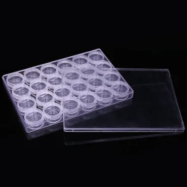 

High Quality 24 slots pots Empty Nail Art Tips ABS Plastic Storage Nail Tips Box For Jewelry Accessories Display, Clear