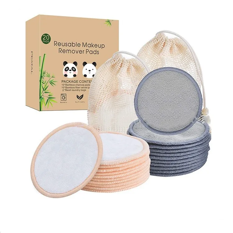 

Biodegradable Round Shape Tool Skin Care With Laundry Net Bag Makeup Cleaning Pads Makeup Remover Pads