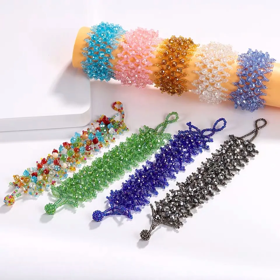 20902 Dvacaman Bohemian Crystal Handmade Weave Beaded Bracelets Women Charm Bangle Bracelet Accessories