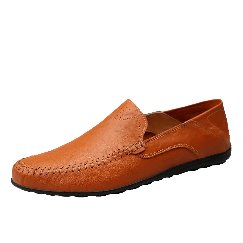 

New Hot-selling Men's Leather Shoes Casual Soft Sole British Business Peas Men's Shoes, Picture