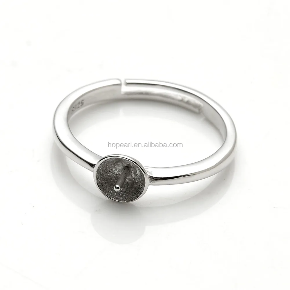 

SSR45 Simple Ring 925 Sterling Silver Mounts to stick pearls on