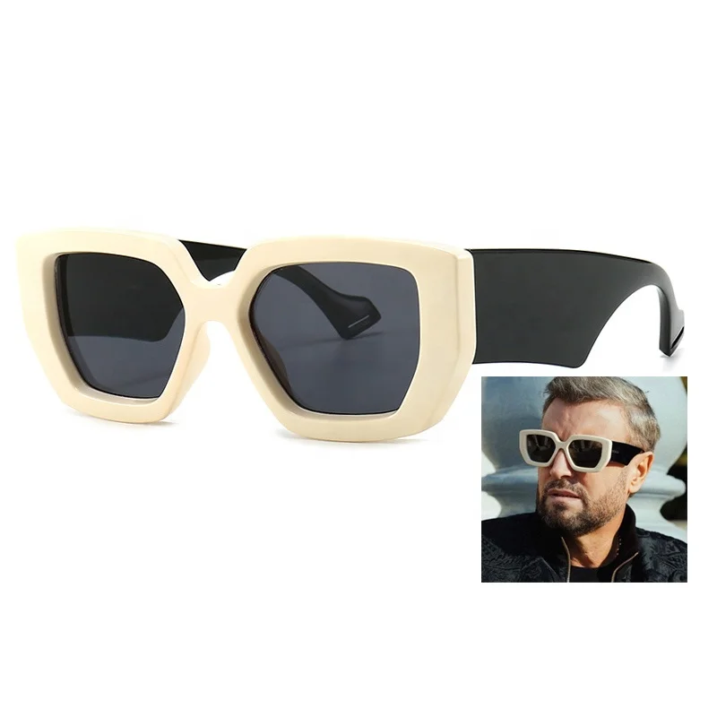 

New Italy neutral modern designer uv400 mens wide plastic temple oversize thick frame luxury sunglasses sun glasses