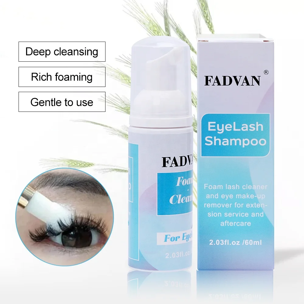 

Fadvan Natural Organic Mousse Lash Shampo Eyelash Cleanser Eye Care Cleaning Makeup Remover Foam Lashshampoo Wimpernshampoo