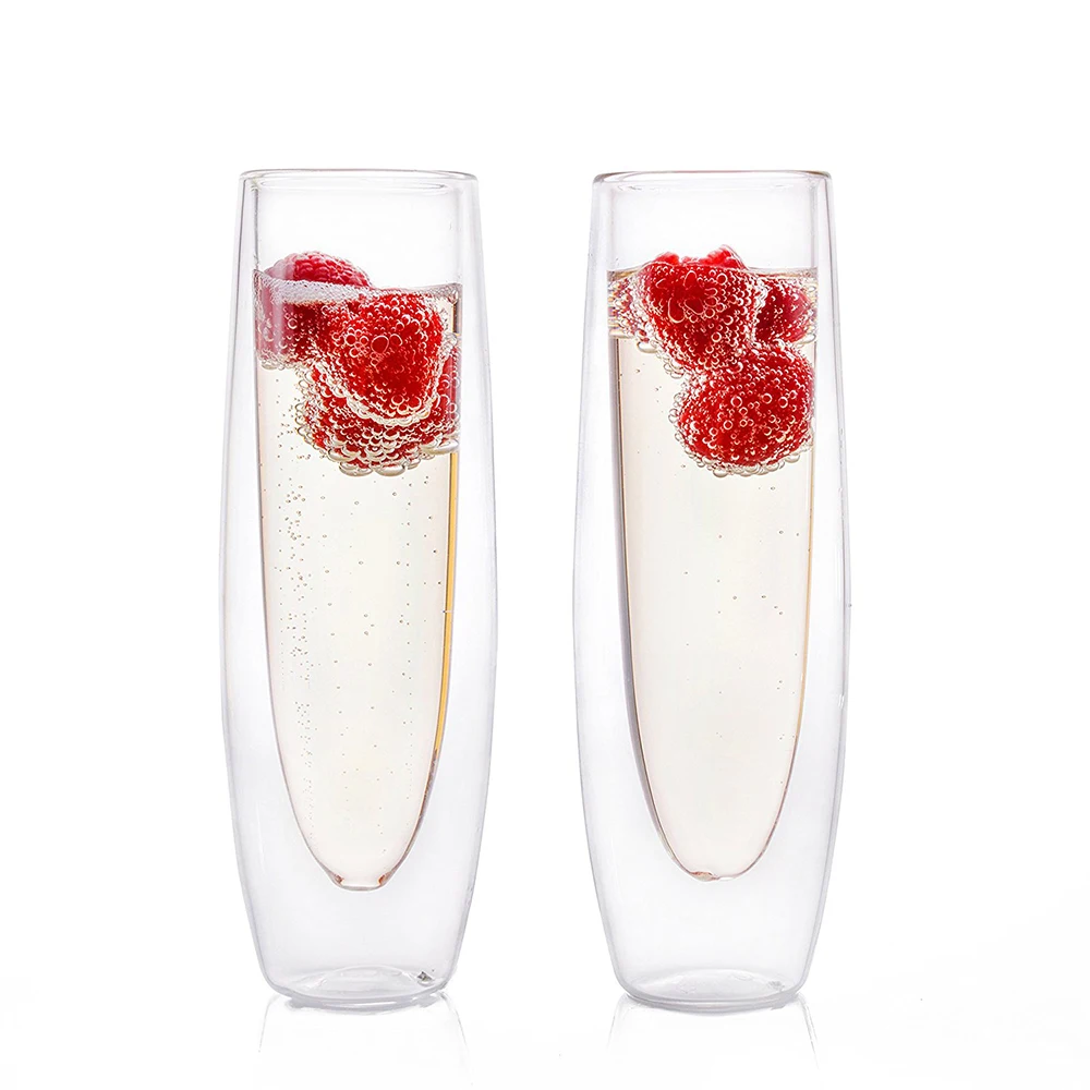 

BCnmviku Champagne Glasses Custom Available Shatterproof Clear Use Crystal Flutes Glass for Wedding Japan Korean Wholesale, Transparent clear