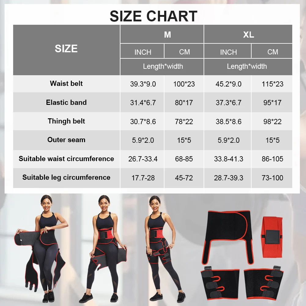 
Adjustable Neoprene Sweat Waist Trainer Waist Trimmer Belt High Waist Butt Lifter Thigh Shaper 