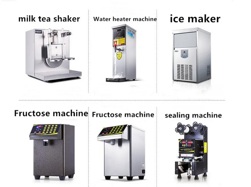 1.5meters Custom Bubble Tea Machine Refrigerate Working Water Bar Milk