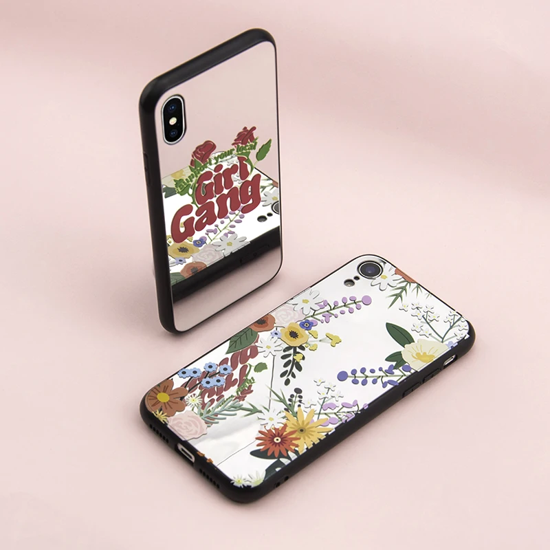 Cell Phone Luxury Silver Plating Tpu Mirror Make Up Case For Iphone 6