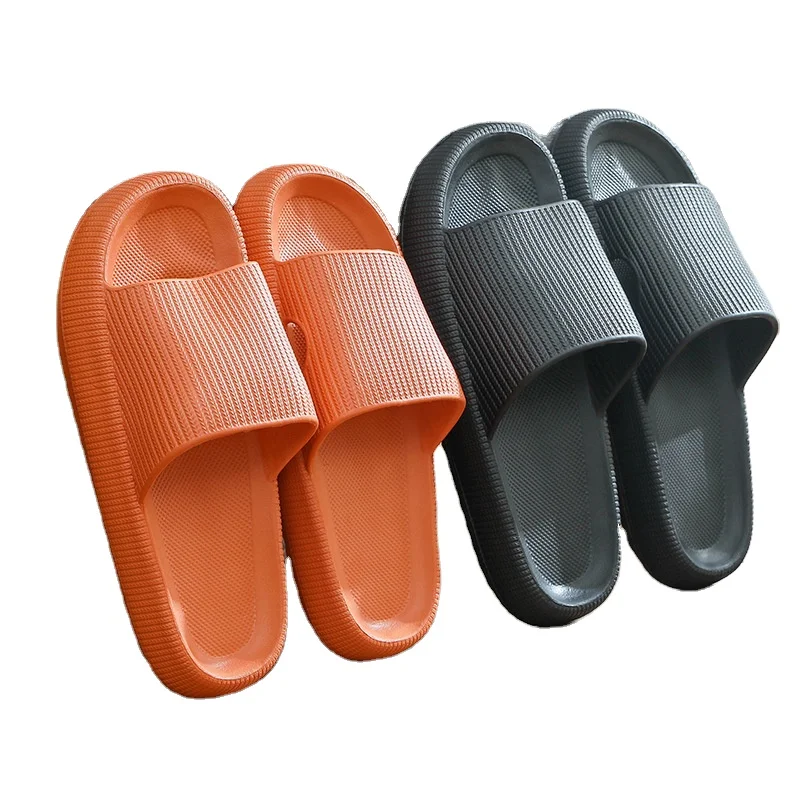 

Wholesale Sandals Flat Slippers EVA Soft Women Men Slipper Cheap Solid Color Slip Shoes Inside Outside Bathroom Summer Wear, Black