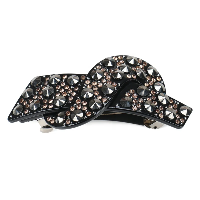 

High-end Hair Accessories New Design Black Ore Hair Clips Acetate Hair Barrette Clips for Women Girls