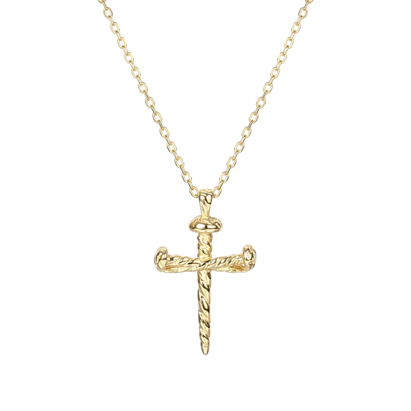 

New Religious jewelry 925 sterling silver religious cross pendant necklace 18K Gold Men Women