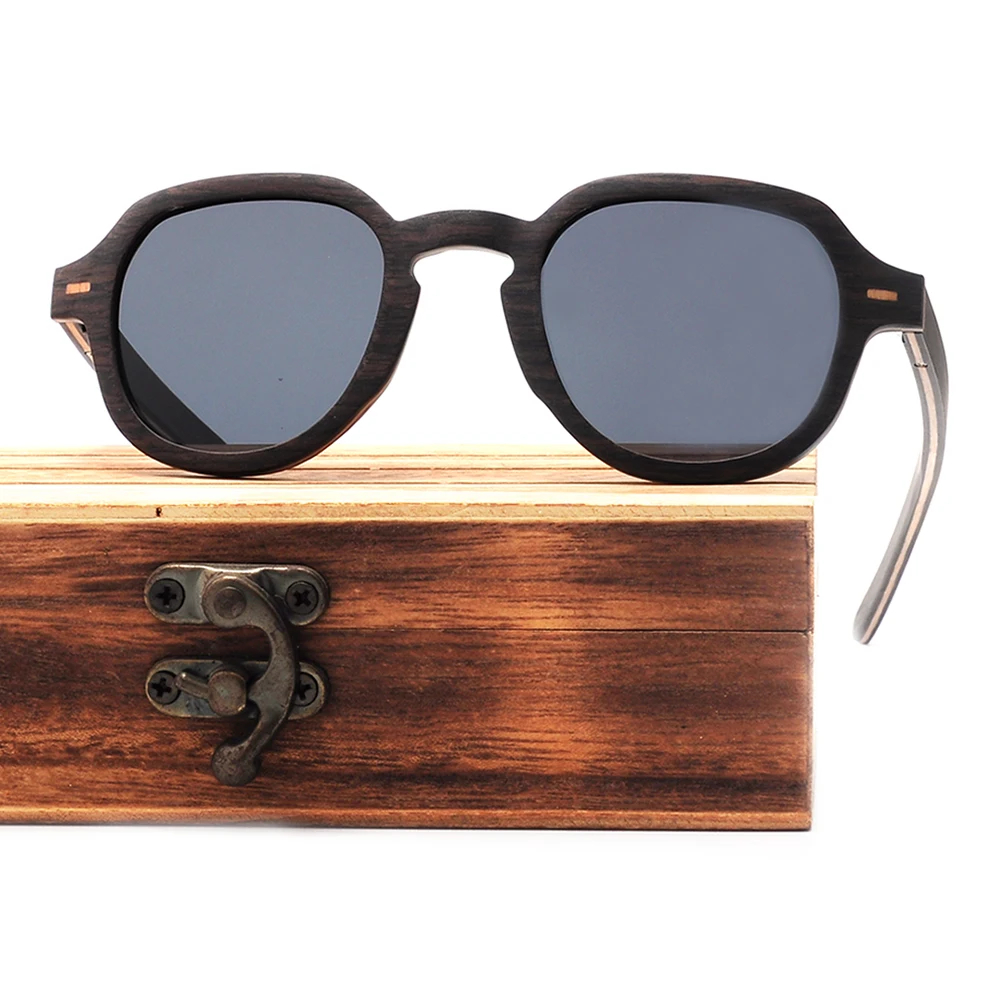 

2022 street style men retro design new wood frame fashion sunglasses