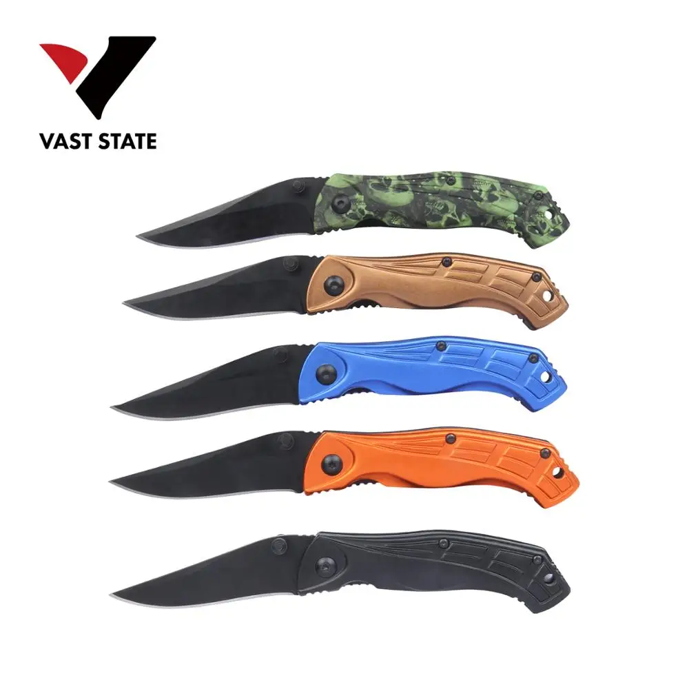 
Mini Assisted Opening Black Blade EDC Pocket Folding Knife with colorful Aluminum Handle 