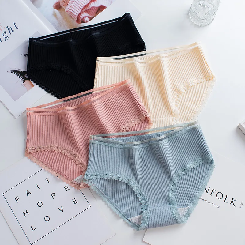 

Wholesale thread female briefs high quality breathable women's sexy cotton panties ladies underwear, Customized color