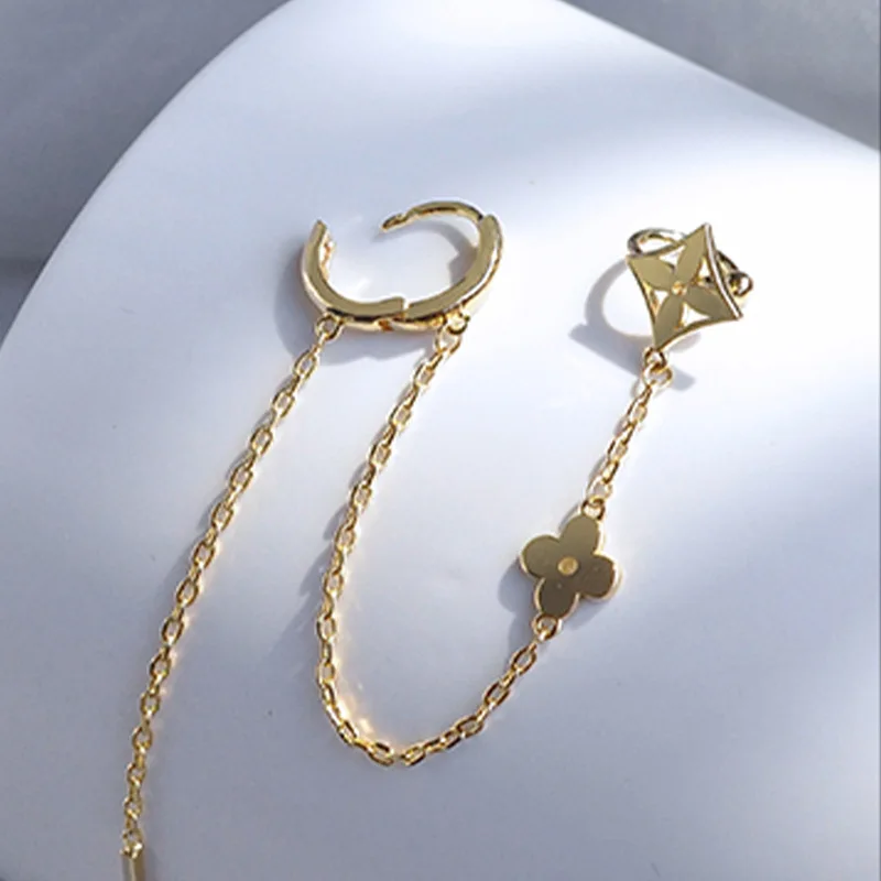 

fashion jewelry trendy crystal chain earrings cuff
