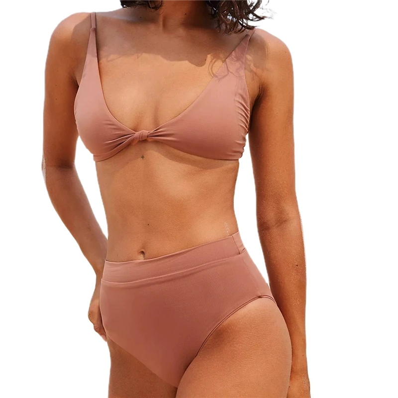 

Tie Knot Bikini Mujer 2021 Separate Swimsuit Push Up Brazilian Bikini Set Sexy Swimwear Women Bandage High Waist Bathing Suit