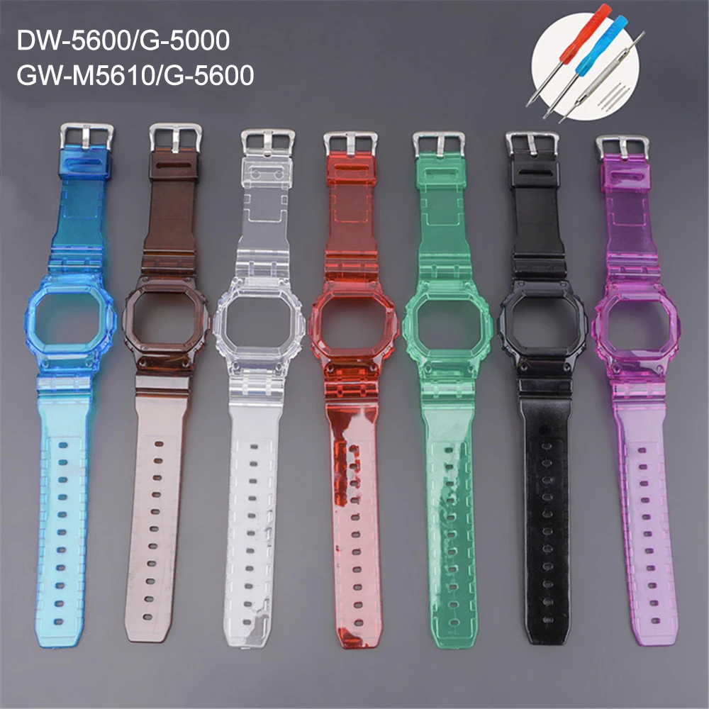 

Resin Replacement Watch Strap+Case for Casio G-Shock DW-5600/5000 GW-M5610 G-5600 GLX-5600 Refit Wrist Band Bracelet Accessories