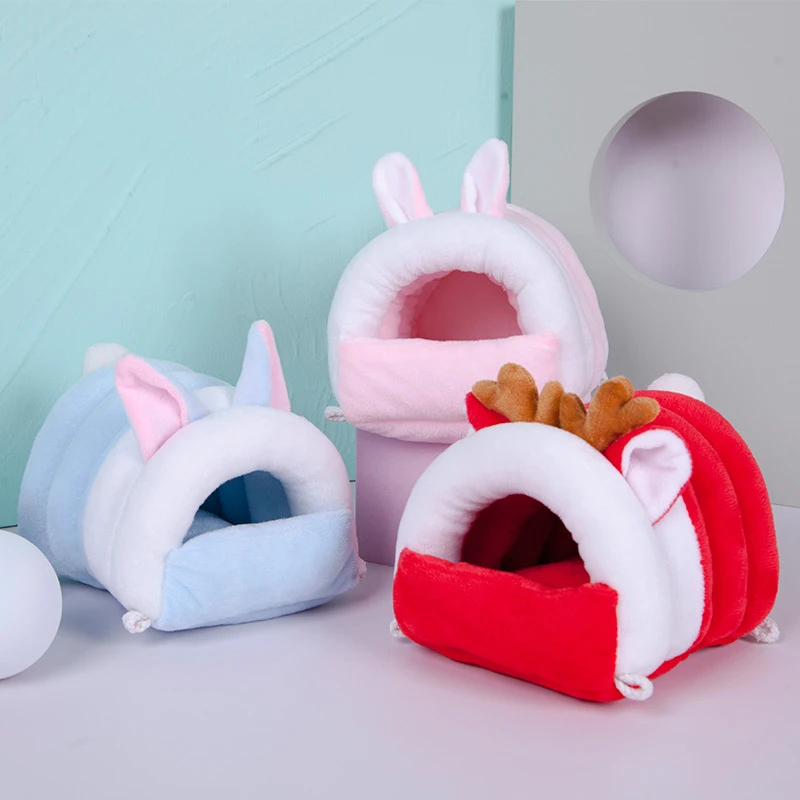 

Soft Cotton Comfortable Winter Nest Small Animal Guinea Pig Hamster Bed House, Photo color