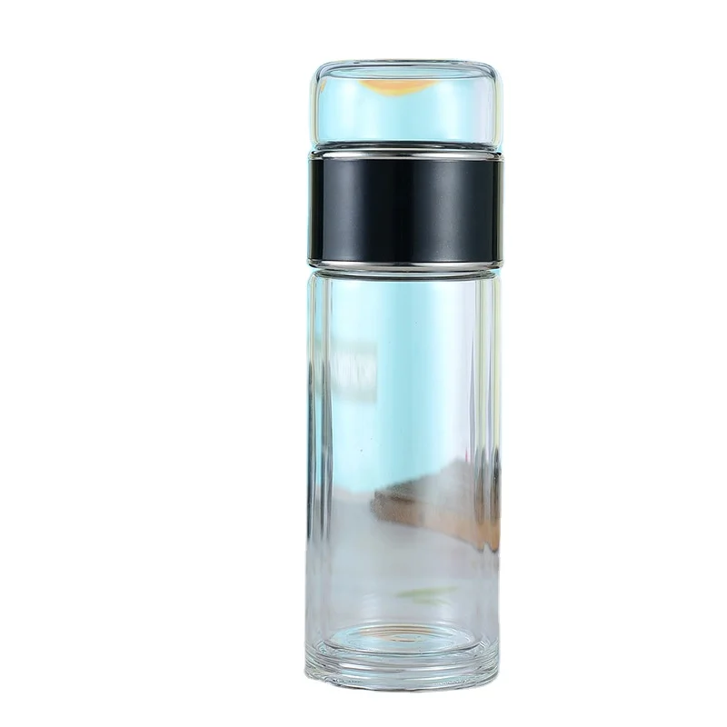

High Grade Unbreakable Custom Logo Borosilicate Glass Tea infuser Water Bottle